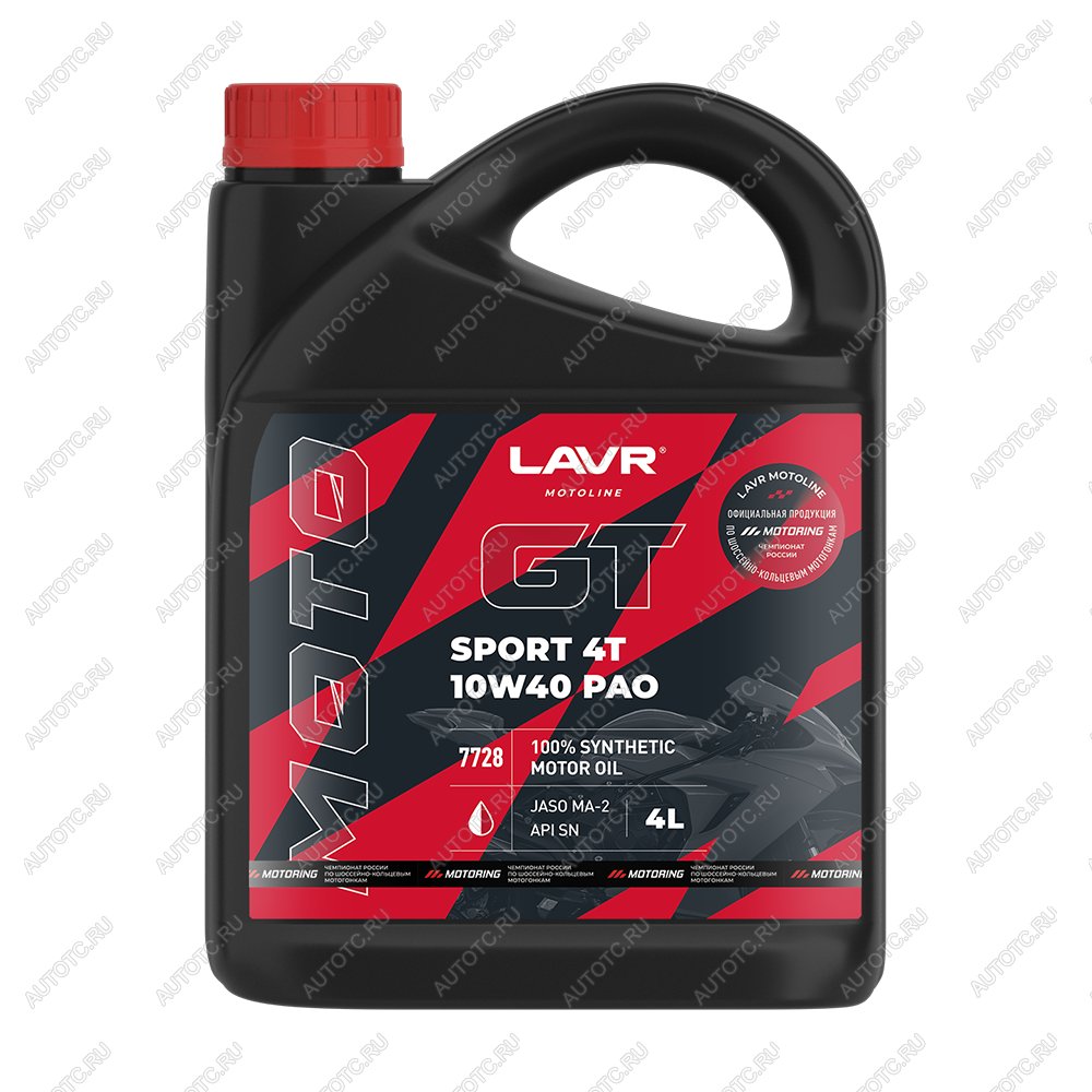 7 399 р. Моторное масло LAVR MOTO GT SPORT 4T 10w40 4л  ln7728  с доставкой в г. Майкоп