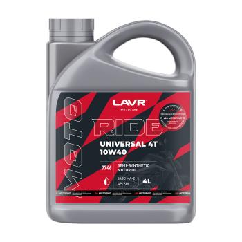 Моторное масло LAVR MOTO RIDE UNIVERSAL 4Т 10W40 SM 4л  ln7746