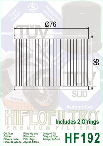 579 р. Масляный Фильтр HIFLO HF192  hf192  с доставкой в г. Майкоп. Увеличить фотографию 2