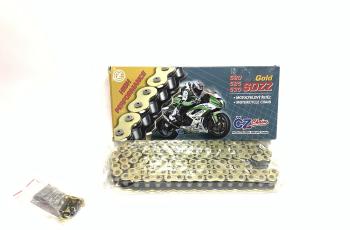 20 349 р. Цепь привода CZ Chains 525 SDZZ Gold X-Ring - 124 Усиленная  525sdzz-124  с доставкой в г. Майкоп. Увеличить фотографию 1
