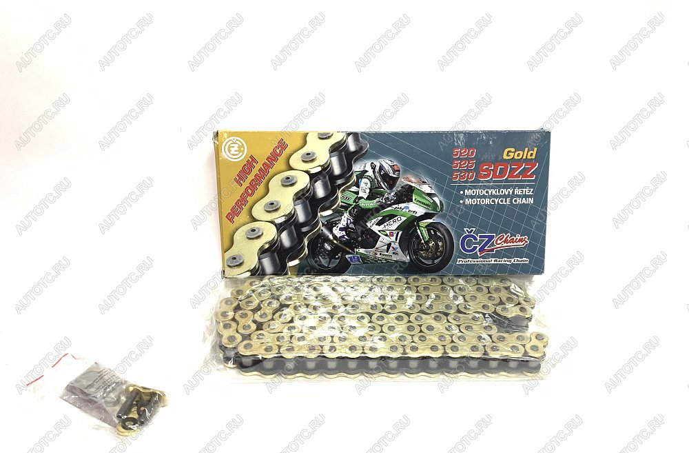 20 349 р. Цепь привода CZ Chains 525 SDZZ Gold X-Ring - 124 Усиленная  525sdzz-124  с доставкой в г. Майкоп