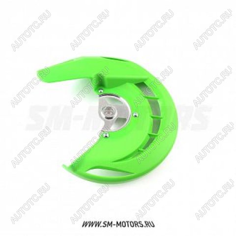 2 899 р. Защита переднего тормозного диска Kawasaki KX250F450F 06-15, KLX450 08-15  SM-PARTS зеленая  010263-185-6476  с доставкой в г. Майкоп