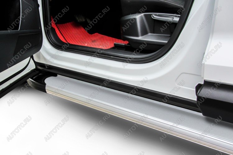 16 799 р. Пороги алюминиевые Optima SLITKOFF  Hyundai IX35  LM (2009-2013) дорестайлинг (Silver)  с доставкой в г. Майкоп