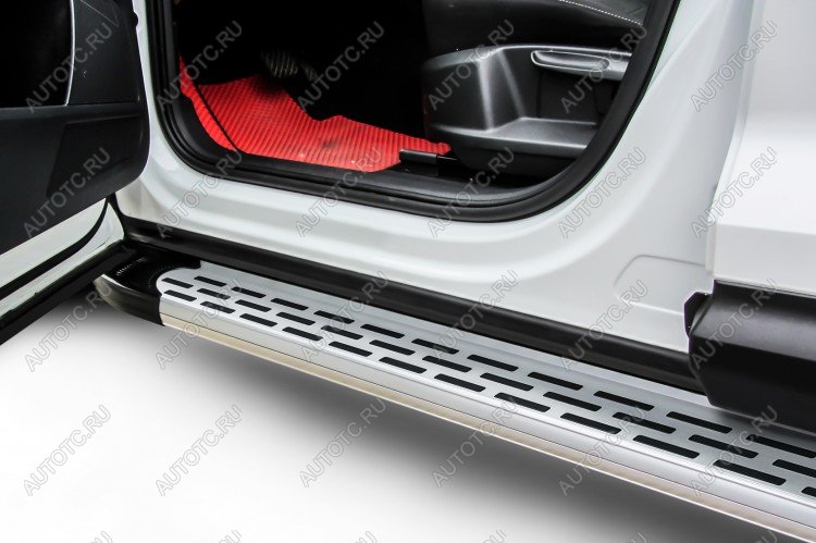 21 849 р. Пороги алюминиевые Premium SLITKOFF KIA Seltos (2019-2025) (Silver)  с доставкой в г. Майкоп