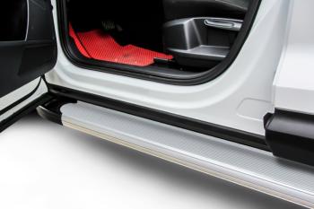 Правый порог алюминиевый Optima SLITKOFF Volkswagen Caravelle  T5 - Multivan  T5 (Silver)