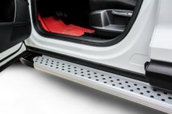 Правый порог алюминиевый Standart SLITKOFF Volkswagen Caravelle  T5 - Multivan  T5 (Silver)