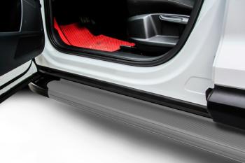 Правый порог алюминиевый Optima SLITKOFF Volkswagen Caravelle  T5 - Multivan  T5 (Grafit)