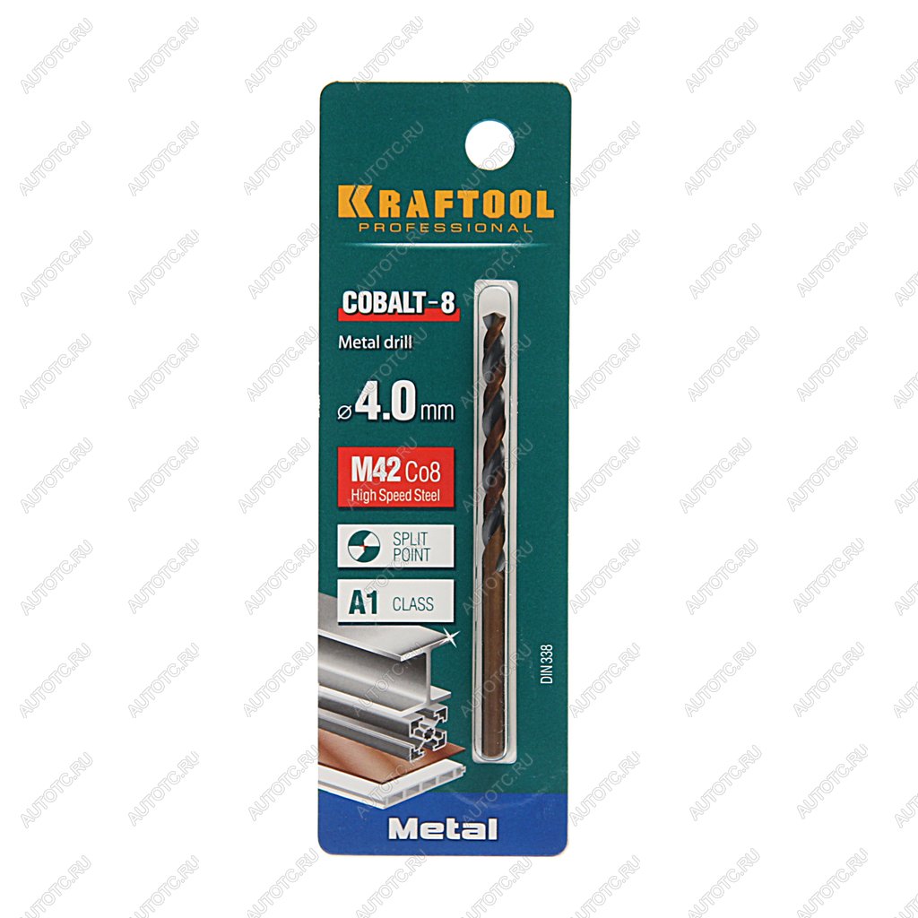 154 р. Сверло по металлу 4.0х75мм HSS Cobalt KRAFTOOL KRAFTOOL 29656-4 KRAFTOOL 29656-4  с доставкой в г. Майкоп