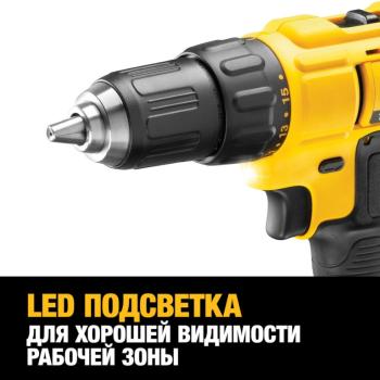 22 999 р. Дрель-шуруповерт аккумуляторный 18.0В 2.0Ач (2 АКБ Li-Ion, кейс) DEWALT DEWALT dcd771d2 DEWALT dcd771d2  с доставкой в г. Майкоп. Увеличить фотографию 4