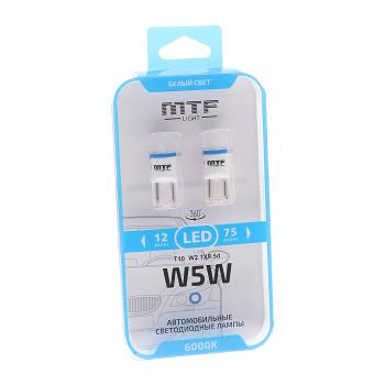 1 279 р. Лампа светодиодная 12V W5W T10W 2.1х9.5d блистер (2шт.) MTF MTF w5w50pt  с доставкой в г. Майкоп. Увеличить фотографию 1