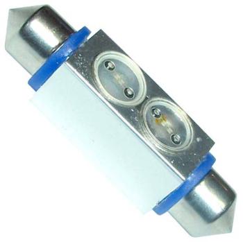 141 р. Лампа светодиодная 12V C20W SV8.5-8 42мм двухцокольная 2 светодиода Super Brite White MEGAPOWER MEGAPOWER-AUTOMOTIVE 50433b  с доставкой в г. Майкоп. Увеличить фотографию 1