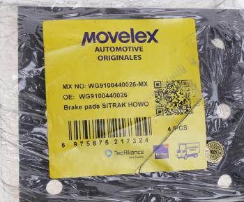 299 р. Накладка тормозной колодки SITRAK HOWO передней (короткая) MOVELEX MOVELEX wg9100440026-mx MOVELEX wg9100440026-mx  с доставкой в г. Майкоп. Увеличить фотографию 4