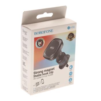 419 р. Держатель телефона на дефлектор магнитный BOROFONE BOROFONE bh96 black gray BOROFONE bh96 black gray  с доставкой в г. Майкоп. Увеличить фотографию 3