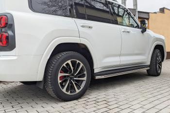 34 299 р. Защита порогов PT GROUP с алюминиевой площадкой Ø51мм(НПС) CHANGAN HUNTER Plus 2023- Haval H9 (2024-2025)  с доставкой в г. Майкоп. Увеличить фотографию 8