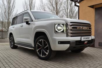 34 299 р. Защита порогов PT GROUP с алюминиевой площадкой Ø51мм(НПС) CHANGAN HUNTER Plus 2023- Haval H9 (2024-2025)  с доставкой в г. Майкоп. Увеличить фотографию 10