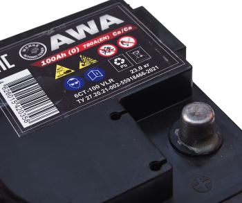 12 899 р. Аккумулятор AWA PRO 100Ач обратная полярность AWA 6ст100(0)  с доставкой в г. Майкоп. Увеличить фотографию 4