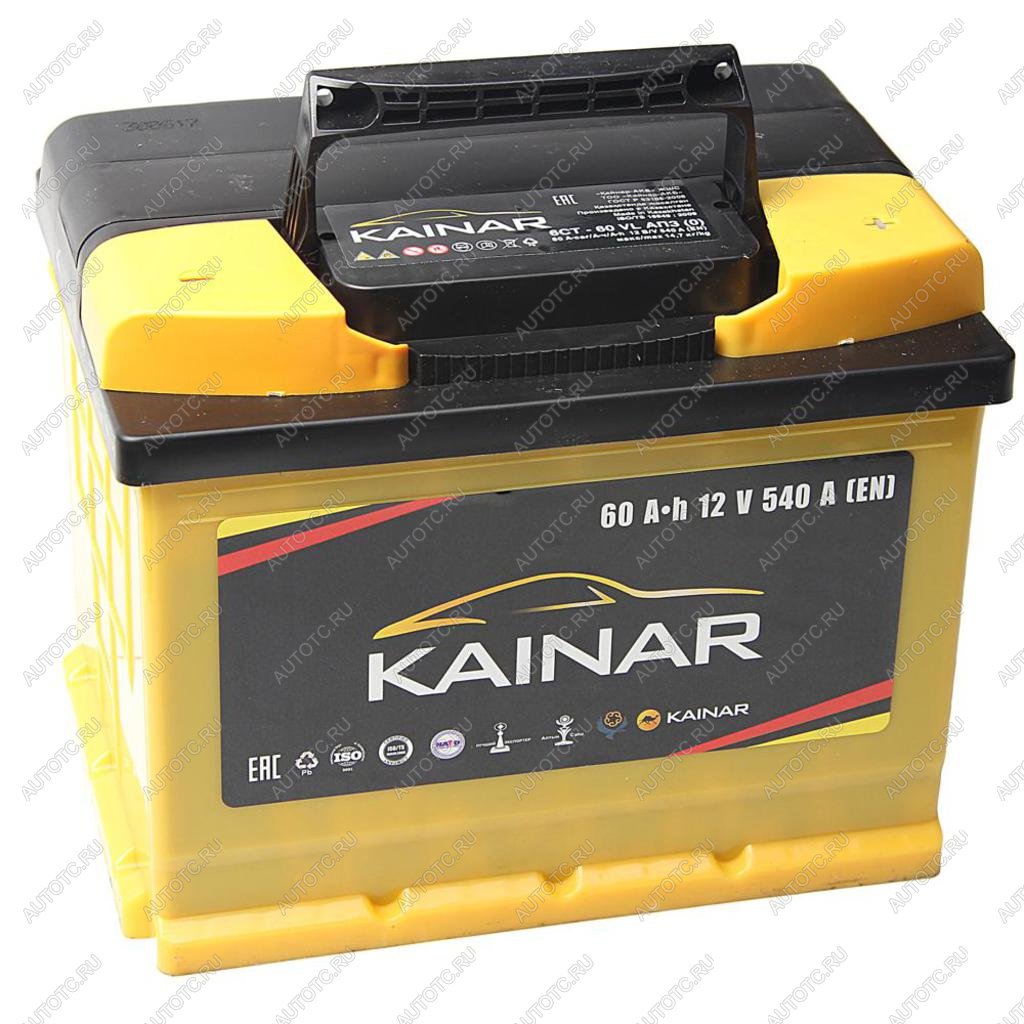 8 199 р. Аккумулятор KAINAR 60Ач обратная полярность, низкий KAINAR 6ст60(0)  с доставкой в г. Майкоп