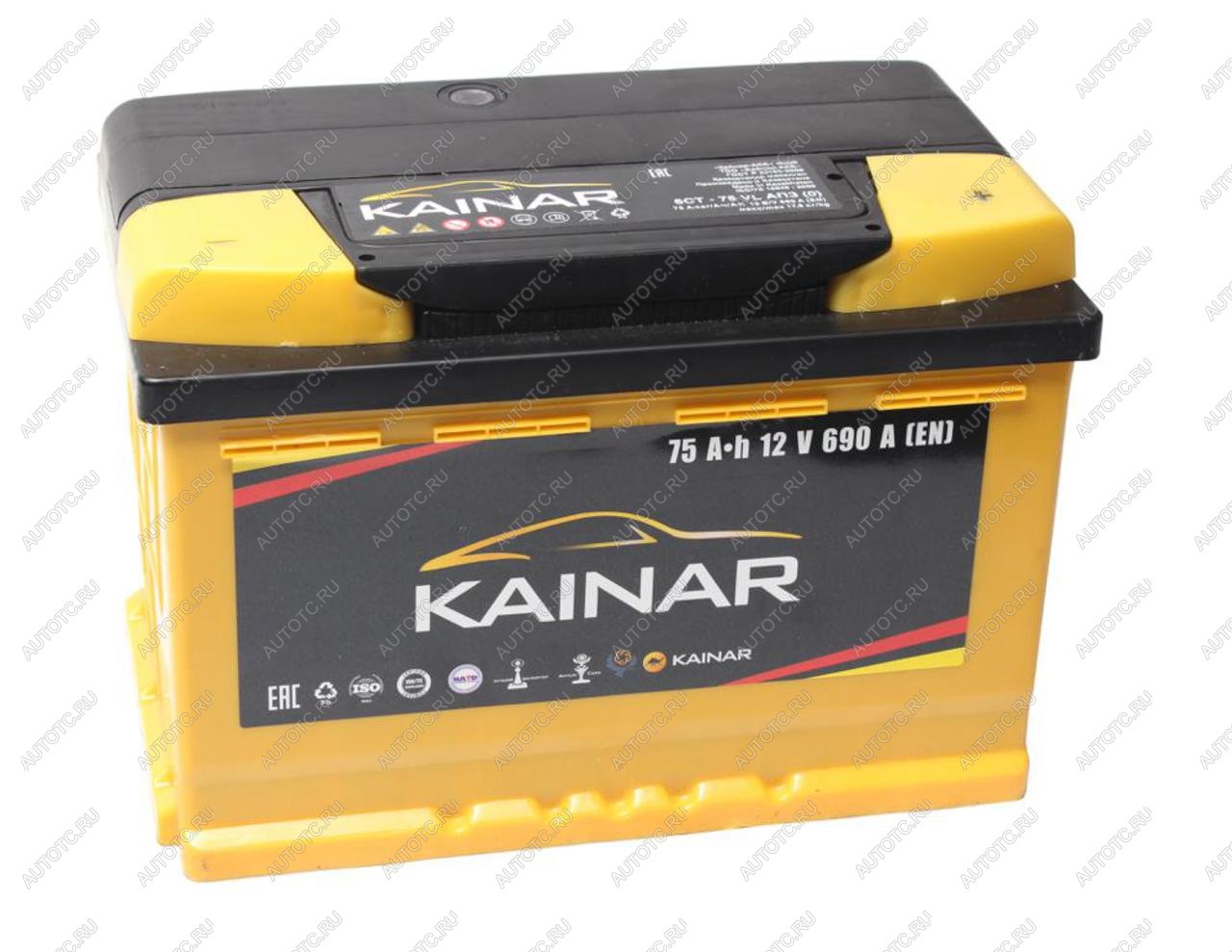 9 199 р. Аккумулятор KAINAR 75Ач обратная полярность, низкий KAINAR 6ст75(0)  с доставкой в г. Майкоп
