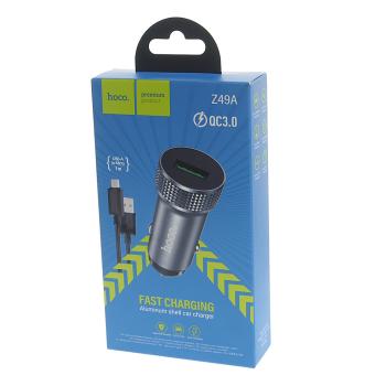499 р. Устройство зарядное в прикуриватель 1USB 12V HOCO HOCO z49a grey  с доставкой в г. Майкоп. Увеличить фотографию 3