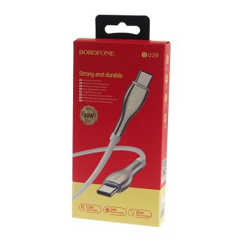 529 р. Кабель iPhone (5-)-USB Type C 1.2м белый BOROFONE BOROFONE bu29 white  с доставкой в г. Майкоп. Увеличить фотографию 2