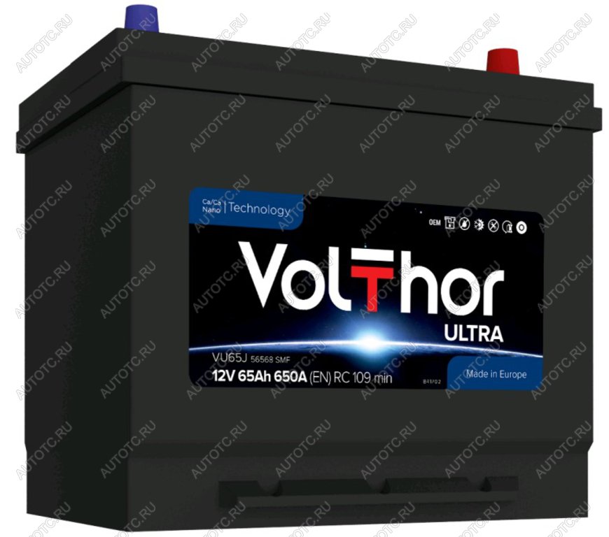 13 549 р. Аккумулятор VOLTHOR Ultra 65Ач обратная полярность VOLTHOR 6ст65(0) 56568 d23  с доставкой в г. Майкоп