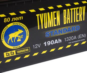21 899 р. Аккумулятор TYUMEN BATTERY STANDART 190Ач под болт TYMEN BATTERY 6ст190(4)  с доставкой в г. Майкоп. Увеличить фотографию 2