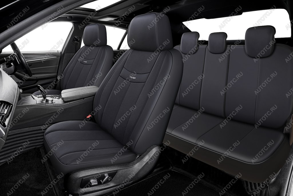 4 399 р. Авточехлы универсальные экокожа черные (11 предм.) Amulet PREMIER PREMIER amt1000  с доставкой в г. Майкоп