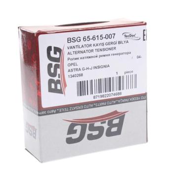 499 р. Ролик приводного ремня OPEL Astra,Vectra,Zafira (1.61.8) SAAB 9-5 натяжителя (с демпфером) BSG BSG bsg65615007  с доставкой в г. Майкоп. Увеличить фотографию 2