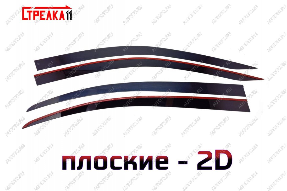 3 799 р. Дефлекторы окон 2D Стрелка11 Honda Accord 9 CR седан дорестайлинг (2013-2016) (черные)  с доставкой в г. Майкоп