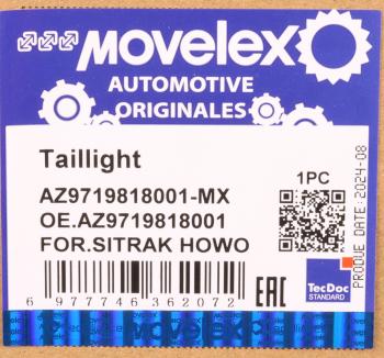 2 299 р. Фонарь задний SITRAK HOWO левый MOVELEX MOVELEX az9719818001-mx  с доставкой в г. Майкоп. Увеличить фотографию 9