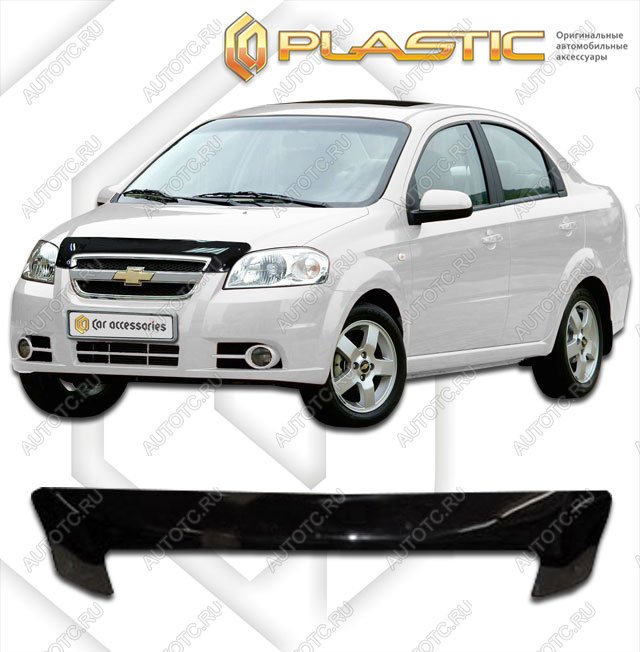 1 959 р. Дефлектор капотаClassic черныйChevroletAveo седан2006-2011  2010010101466  с доставкой в г. Майкоп