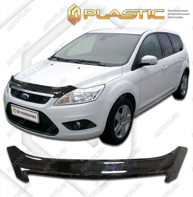 2 099 р. Дефлектор капотаClassic черныйFordFocus 2 универсал2008-2011  2010010105341  с доставкой в г. Майкоп