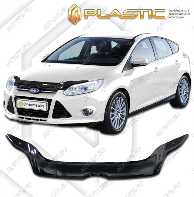 2 159 р. Дефлектор капотаClassic черныйFordFocus 3 универсал2011–2015  2010010107987  с доставкой в г. Майкоп