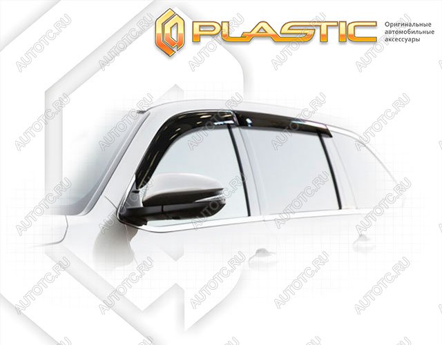 2 199 р. Ветровики дверейClassic полупрозрачныйToyotaHighlander 2013–2020Chrome molding=120,  2010030309323  с доставкой в г. Майкоп