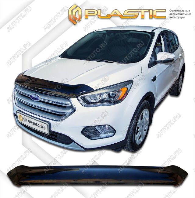 2 099 р. Дефлектор капотаClassic черныйFordKuga 2016-2019  2010010111403  с доставкой в г. Майкоп
