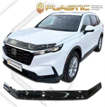 2 199 р. Дефлектор капота Classic черный CA Plastic на Honda CR-V VI поколение, джип/suv 5 дв.  2022 - н.в.  с доставкой в г. Майкоп. Увеличить фотографию 1