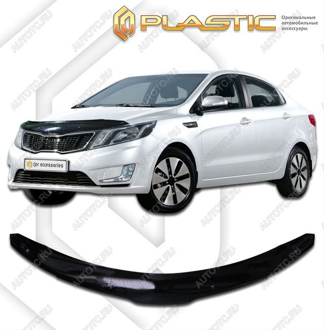 2 099 р. Дефлектор капотаClassic черныйKiaRio седан2011–2015  2010010106157  с доставкой в г. Майкоп