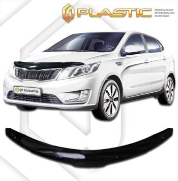2 099 р. Дефлектор капотаClassic черныйKiaRio хечбек2011–2015  2010010107727  с доставкой в г. Майкоп. Увеличить фотографию 1