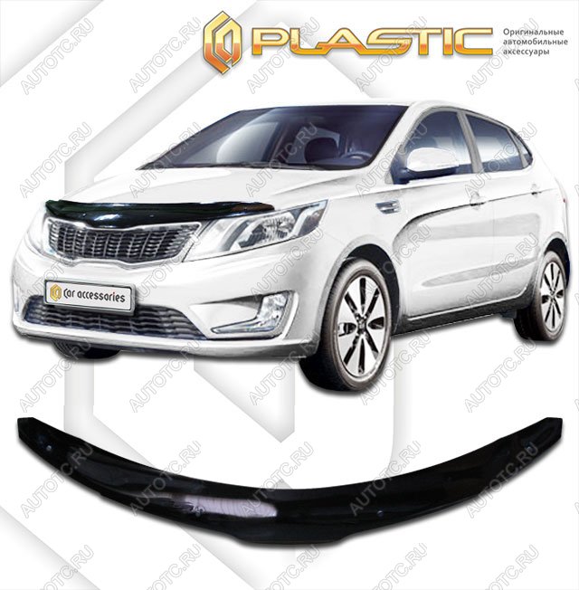 2 099 р. Дефлектор капотаClassic черныйKiaRio хечбек2011–2015  2010010107727  с доставкой в г. Майкоп