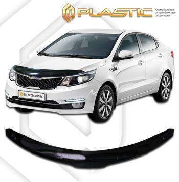 2 099 р. Дефлектор капотаClassic черныйKiaRio седан2015–2017  2010010111090  с доставкой в г. Майкоп. Увеличить фотографию 1