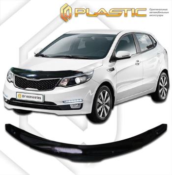 2 099 р. Дефлектор капотаClassic черныйKiaRio хечбек2015–2017  2010010111694  с доставкой в г. Майкоп. Увеличить фотографию 1