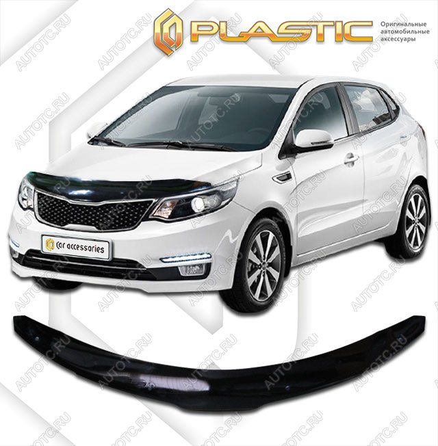 2 099 р. Дефлектор капотаClassic черныйKiaRio хечбек2015–2017  2010010111694  с доставкой в г. Майкоп