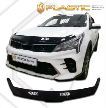 2 099 р. Дефлектор капотаClassic черныйKiaRio X-Line 2020–н.в.  2010010115876  с доставкой в г. Майкоп. Увеличить фотографию 1