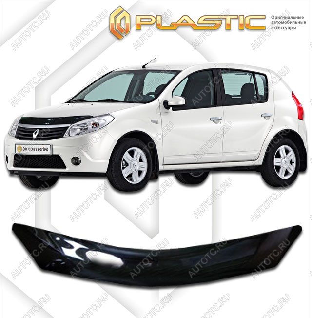 1 999 р. Дефлектор капотаClassic черныйRenaultSandero 2009-2014  2010010104832  с доставкой в г. Майкоп