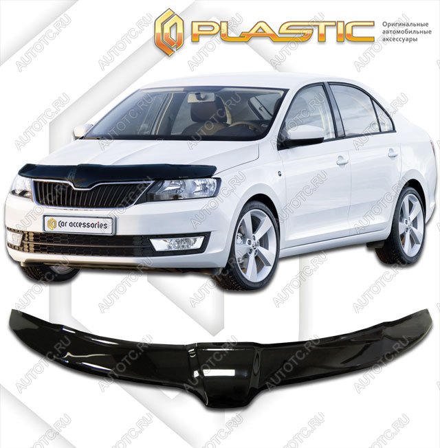 2 379 р. Дефлектор капотаClassic черныйSkodaRapid 2013–2020  2010010109929  с доставкой в г. Майкоп