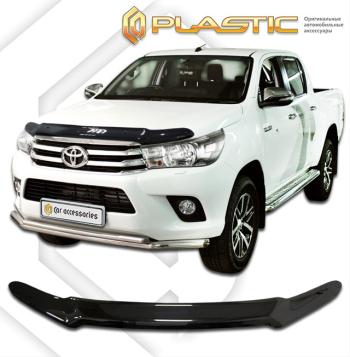 2 099 р. Дефлектор капотаClassic черныйToyotaHilux 2015–2020AN120  2010010111588  с доставкой в г. Майкоп. Увеличить фотографию 1