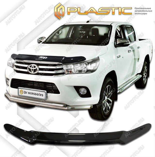 2 099 р. Дефлектор капотаClassic черныйToyotaHilux 2015–2020AN120  2010010111588  с доставкой в г. Майкоп