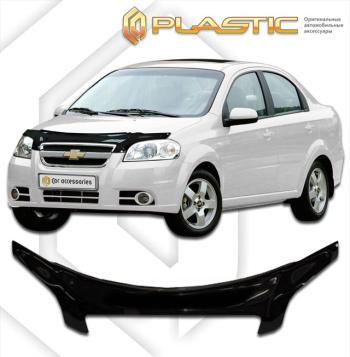 2 379 р. Дефлектор капота (exclusive)Classic черныйChevroletAveo седан2006-2011  2010060101461  с доставкой в г. Майкоп. Увеличить фотографию 1