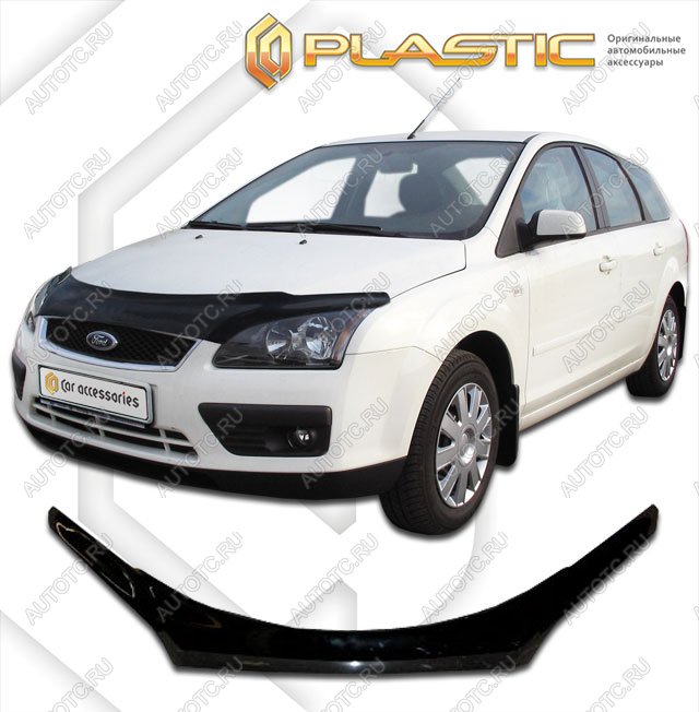 2 499 р. Дефлектор капота (exclusive)Classic черныйFordFocus 2 универсал2005-2008  2010060102673  с доставкой в г. Майкоп