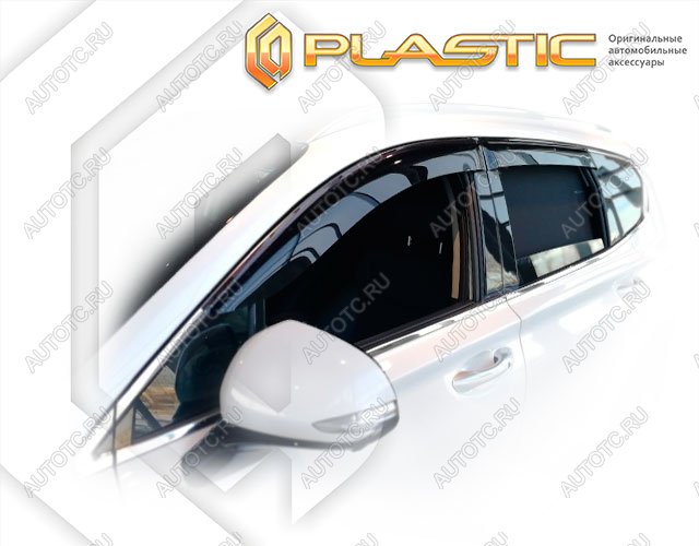 2 399 р. Ветровики дверейClassic полупрозрачныйHyundaiSanta Fe 2018–н.в. TMChrome molding=120,  2010030313795  с доставкой в г. Майкоп